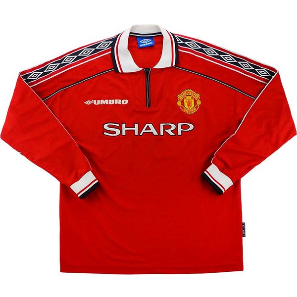 Camiseta Manchester United Replica Primera Ropa ML Retro 1998 1999 Rojo